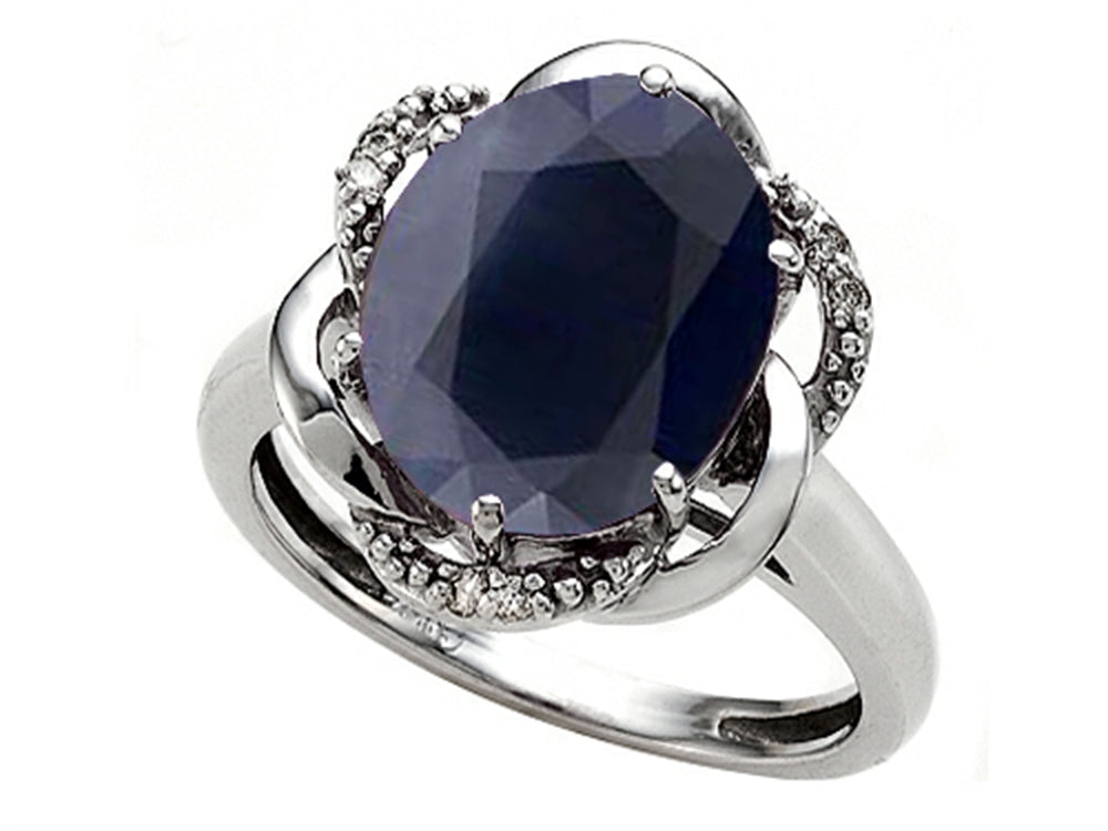 Tommaso Design Oval 12x10mm Genuine Black Sapphire Ring