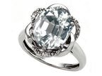 Tommaso Design Oval 12x10mm Genuine White Topaz Ring