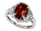 Tommaso Design Oval 10x8mm Genuine Garnet Ring