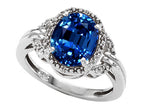 Tommaso Design™ Oval 10x8mm Created Blue Sapphire Ring