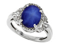 Tommaso Design Oval 10x8mm Created Star Sapphire Ring