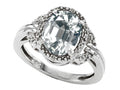Tommaso Design Oval 10x8mm Genuine White Topaz Ring