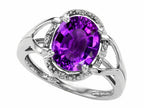 Tommaso Design Oval 10x8mm Genuine Amethyst Ring