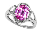 Tommaso Design Oval 10x8mm Simulated Pink Tourmaline Ring