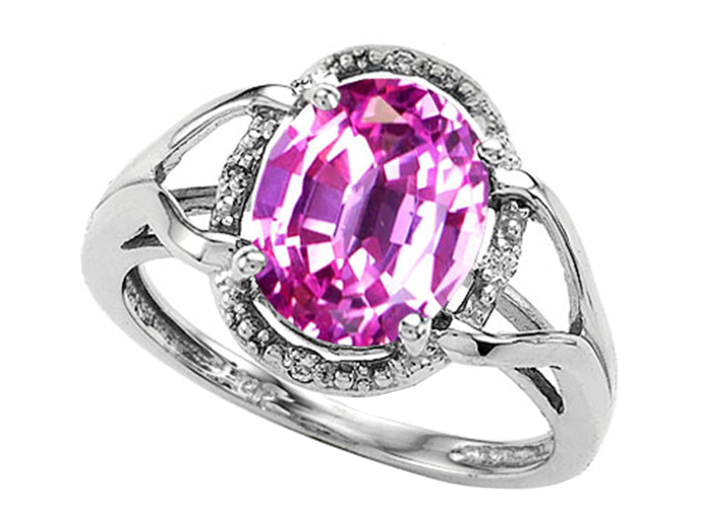 Tommaso Design Oval 10x8mm Simulated Pink Tourmaline Ring