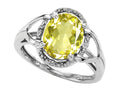 Tommaso Design Oval 10x8mm Genuine Lemon Quartz Ring