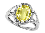 Tommaso Design Oval 10x8mm Genuine Lemon Quartz Ring