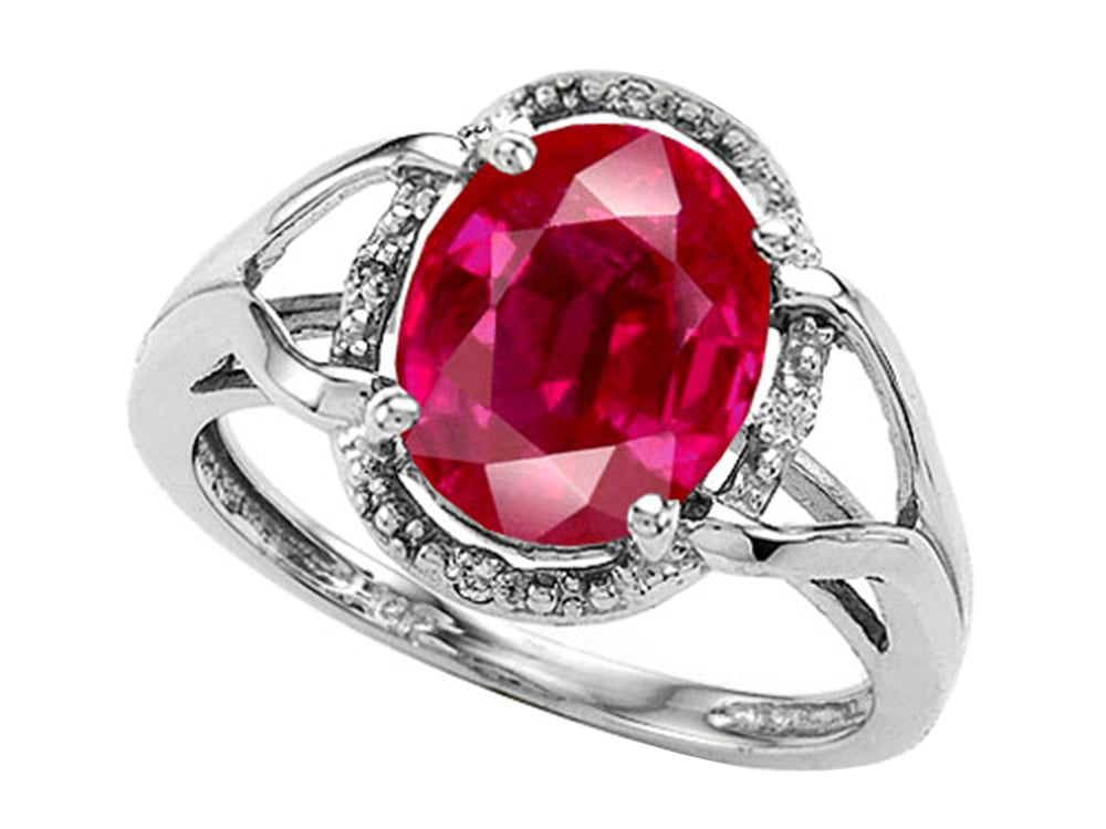Tommaso Design Oval 10x8mm Created Ruby Ring