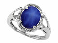 Tommaso Design Oval 10x8mm Created Star Sapphire Ring