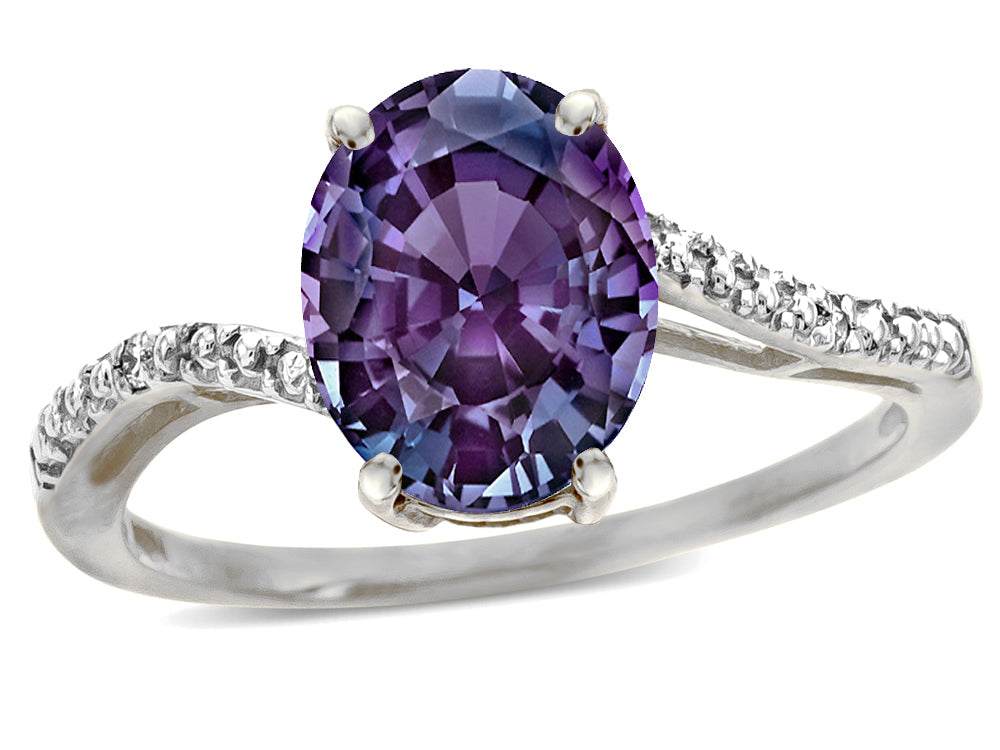 Tommaso Design Oval 10x8mm Simulated Alexandrite Ring