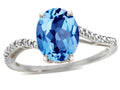 Tommaso Design Oval 10x8mm Genuine Blue Topaz Ring