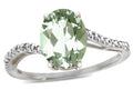 Tommaso Design Oval 10x8mm Green Amethyst Ring