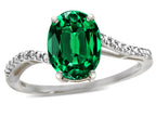 Tommaso Design Oval 10x8mm Simulated Emerald Ring