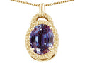 Tommaso Design™ Oval 10x8mm Simulated Alexandrite Pendant Necklace