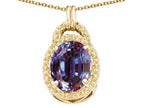 Tommaso Design™ Oval 10x8mm Simulated Alexandrite Pendant Necklace