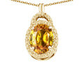 Tommaso Design™ Oval 10x8mm Genuine Citrine Pendant Necklace