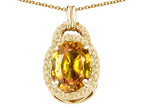 Tommaso Design™ Oval 10x8mm Genuine Citrine Pendant Necklace