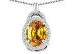 Tommaso Design™ Oval 10x8mm Genuine Citrine Pendant Necklace