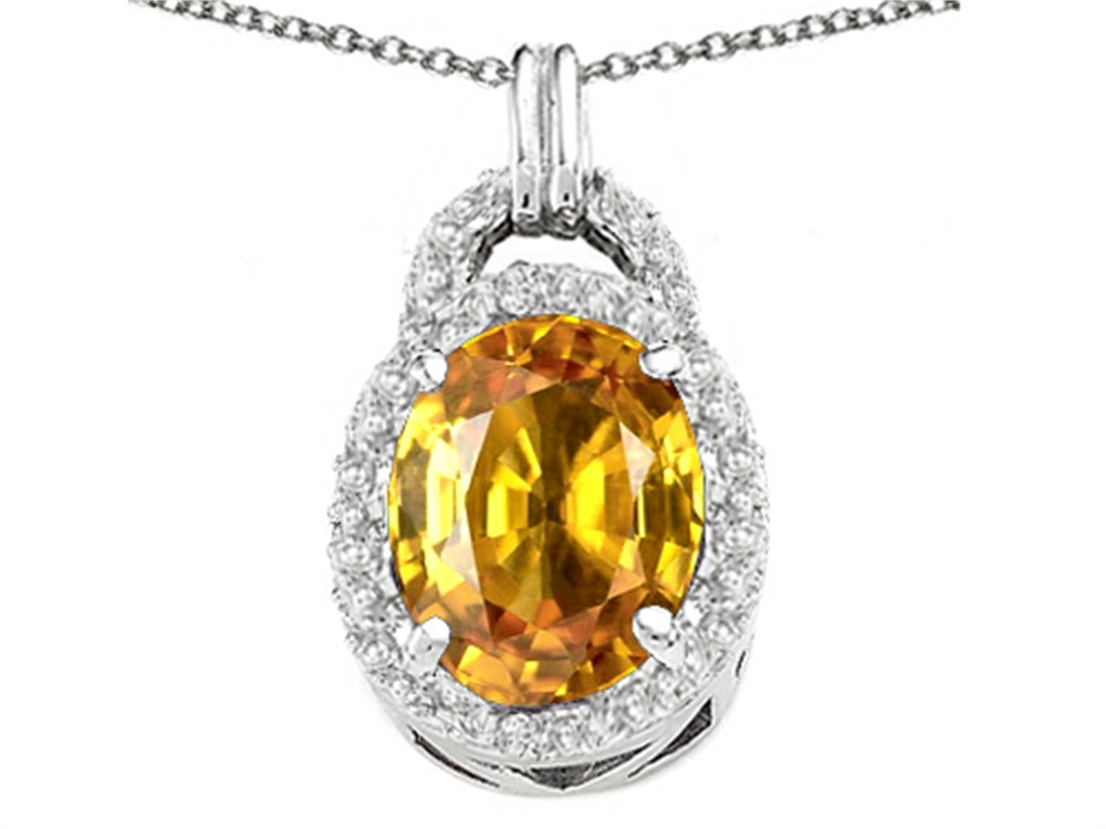 Tommaso Design™ Oval 10x8mm Genuine Citrine Pendant Necklace