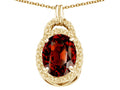 Tommaso Design™ Oval 10x8mm Genuine Garnet Pendant Necklace