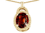 Tommaso Design™ Oval 10x8mm Genuine Garnet Pendant Necklace