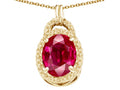 Tommaso Design™ Oval 10x8mm Created Ruby Pendant Necklace