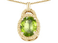 Tommaso Design™ Oval 10x8mm Genuine Peridot Pendant Necklace