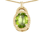 Tommaso Design™ Oval 10x8mm Genuine Peridot Pendant Necklace