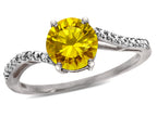 Tommaso Design Round 7mm Genuine Citrine s Bypass Ring