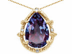 Tommaso Design™ Pear Shape 11x8mm Simulated Alexandrite Pendant Necklace