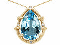 Tommaso Design™ Pear Shape 11x8mm Genuine Blue Topaz Pendant Necklace