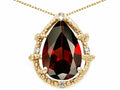 Tommaso Design™ Pear Shape 11x8mm Genuine Garnet Pendant Necklace
