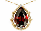 Tommaso Design™ Pear Shape 11x8mm Genuine Garnet Pendant Necklace