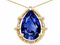 Tommaso Design™ Pear Shape 11x8mm Created Blue Sapphire Pendant Necklace