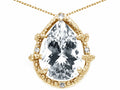 Tommaso Design™ Pear Shape 11x8mm Genuine White Topaz Pendant Necklace