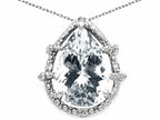 Tommaso Design™ Pear Shape 11x8mm Genuine White Topaz Pendant Necklace