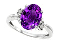 Tommaso Design Oval 10x8mm Genuine Amethyst Ring