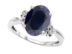 Tommaso Design™ Oval 10x8mm Genuine Black Sapphire Ring