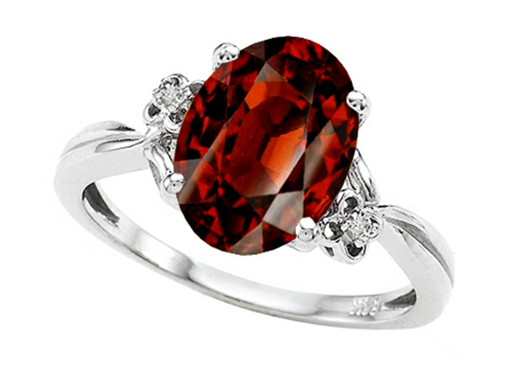 Tommaso Design Oval 10x8mm Genuine Garnet Ring