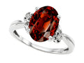 Tommaso Design Oval 10x8mm Genuine Garnet Ring