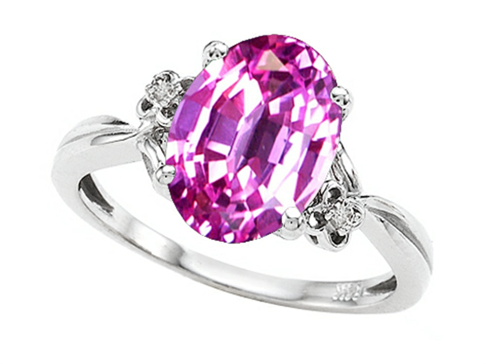 Tommaso Design Oval 10x8mm Simulated Pink Tourmaline Ring