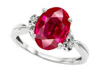Tommaso Design Oval Created Ruby Ring