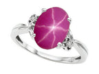 Tommaso Design Oval 10x8mm Created Star Ruby Ring