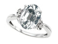 Tommaso Design Oval 10x8mm Genuine White Topaz Ring
