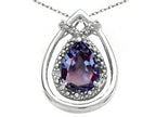 Tommaso Design™ Pear Shape 8x6mm Simulated Alexandrite Pendant Necklace
