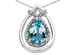 Tommaso Design™ Pear Shape 8x6mm Genuine Blue Topaz Pendant Necklace