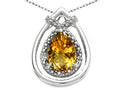 Tommaso Design™ Pear Shape 8x6mm Genuine Citrine Pendant Necklace