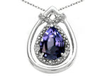 Tommaso Design™ Pear Shape 8x6mm Genuine Iolite Pendant Necklace