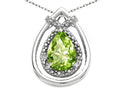 Tommaso Design™ Pear Shape 8x6mm Genuine Peridot Pendant Necklace