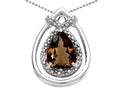 Tommaso Design™ Pear Shape 8x6mm Genuine Smoky Quartz Pendant Necklace